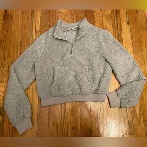Cloud 10 Green/Grey Fuzzy Quarter Zip Size Small